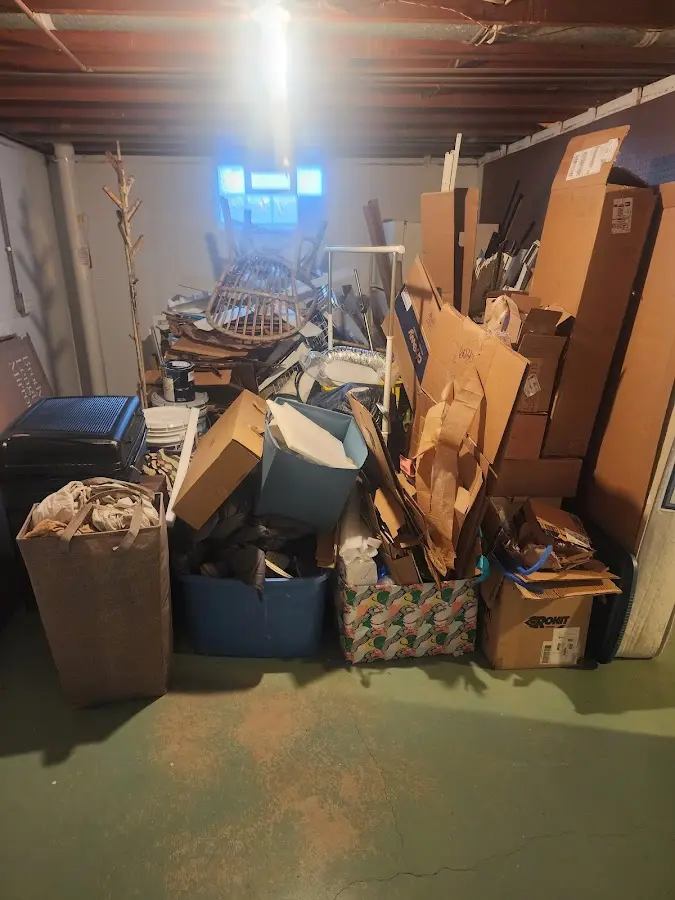 Roll-off dumpster container at job site for 6 Yard Dumpster Rental in Mountain Grove